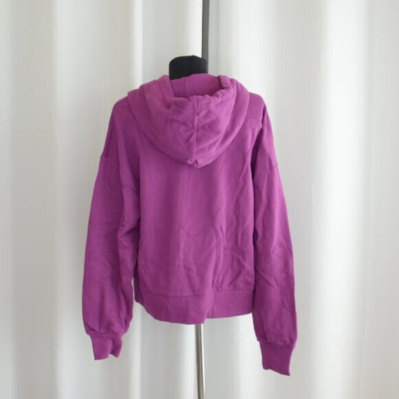 NWT Gap Vintage Soft Cropped Full-Zip Hoodie Rose Pink Verbana Sz L - Picture 6 of 7